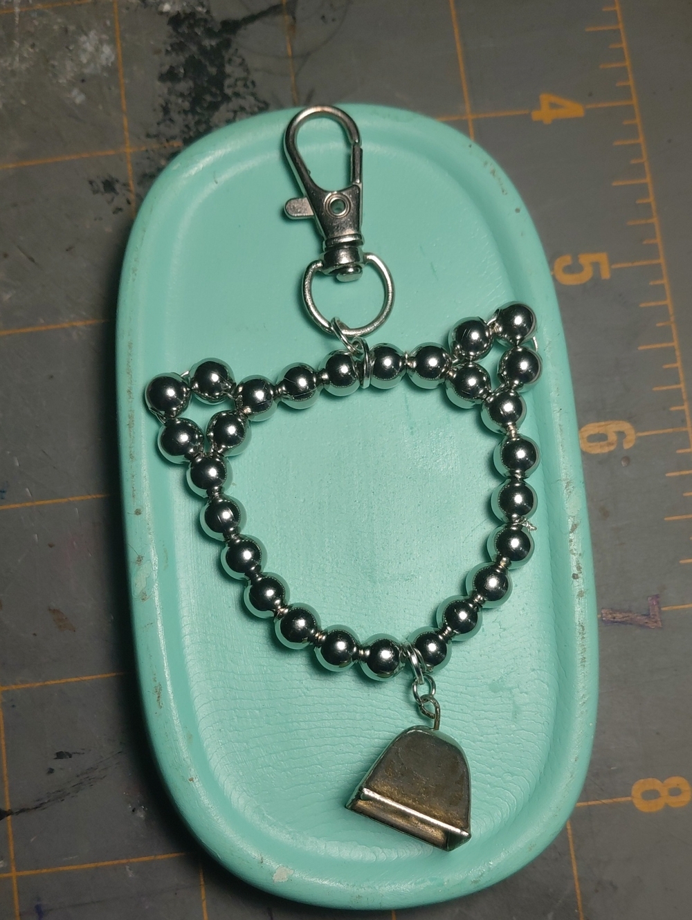 Handcrafted Beaded Cat Keychain